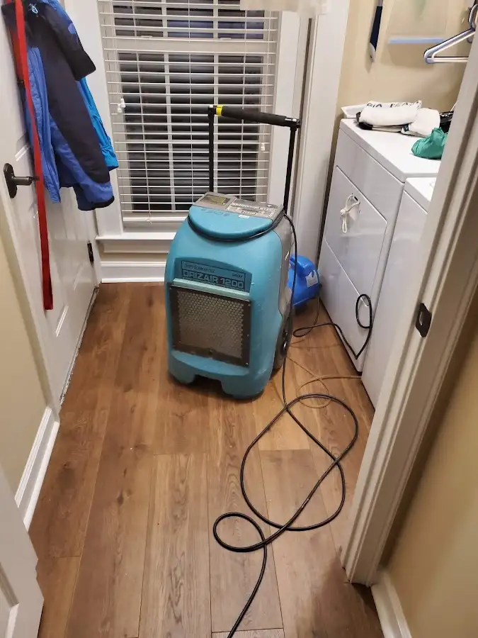 Commercial dehumidifier deployed for Flood Damage Cleanup in Peabody