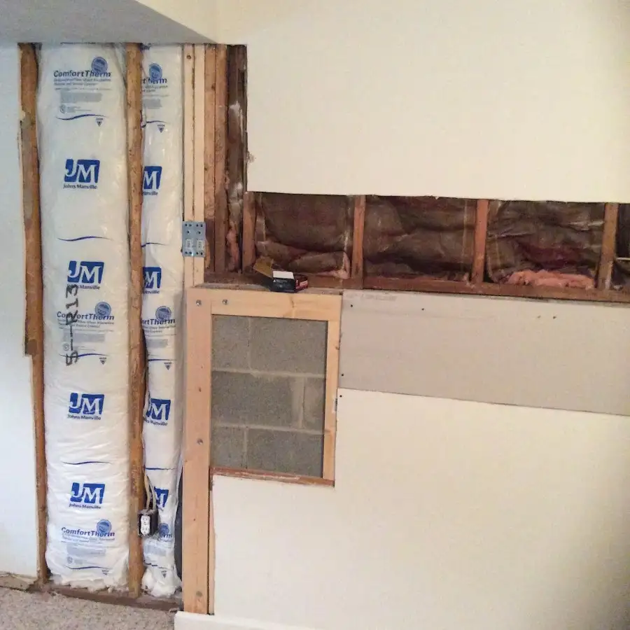 Wall insulation replacement during Contents Cleaning & Restoration in Peabody